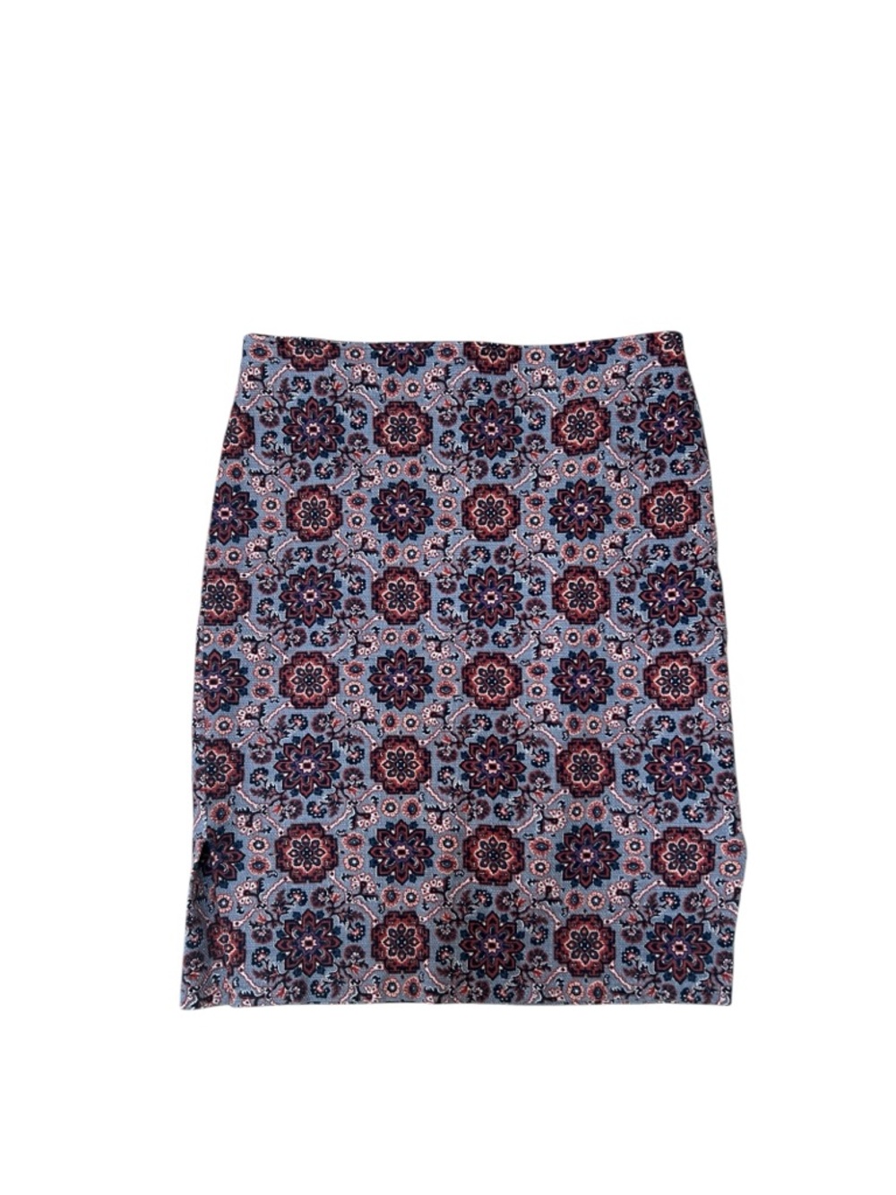 LOFT floral print medallion tapestry pencil skirt Gray Red Women’s 6